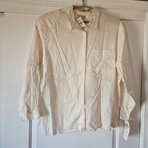 NWT Vintage Elisabeth Liz Claiborne Button Down Shirt Size 20 Cotton Beach